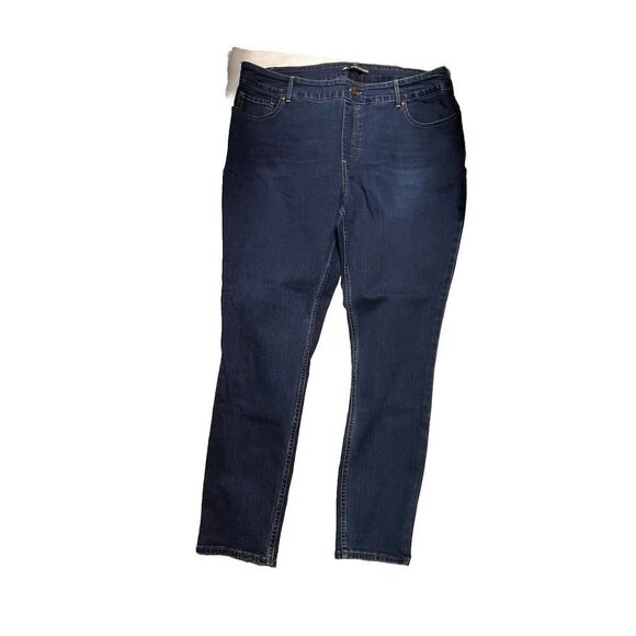 0205 NWOT Lee Jeans Womens 20w M Flex Regular Fit Straight Leg Mid Rise Blue New - Picture 1 of 7